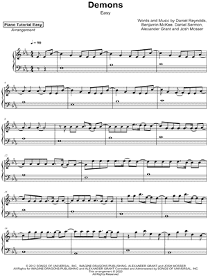 Demons [easy] by Piano Tutorial Easy - Sheet Music