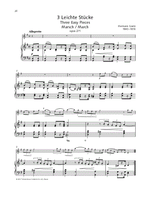 3 Leichte Stücke: 1. Marsch - Violin & Piano