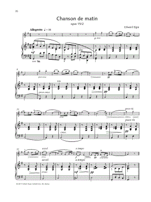 Chanson de Matin, Op. 15, No. 2 - Violin & Piano by Edward Elgar - Sheet Music