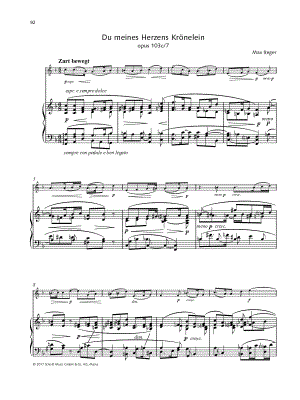 12 Kleine Stücke nach eigenen Liedern, Op. 103c: VII. Du meines Herzens Krönelein - Violin & Piano