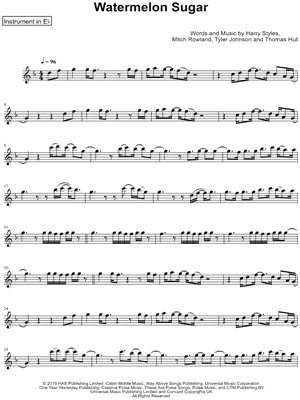 Watermelon Sugar - Eb Instrument