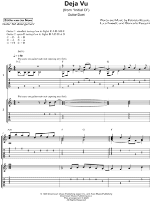 Deja Vu (from Initial D) - Guitar Duet