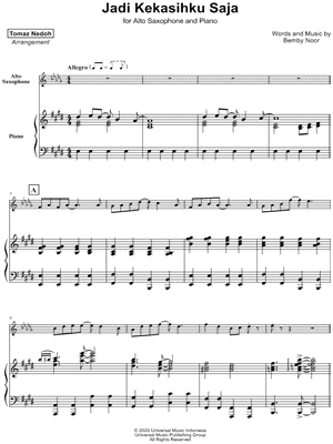 Jadi Kekasihku Saja - Alto Saxophone & Piano