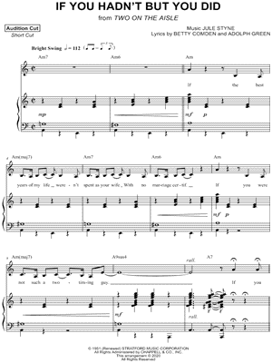 IF YOU HADN'T BUT YOU DID from Two on the Aisle - Sheet Music