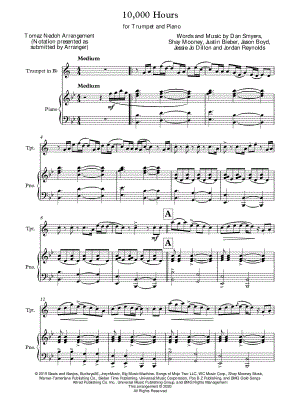 10,000 Hours - Trumpet & Piano