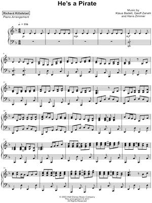 He's a Pirate by Richard Kittelstad - Ricky Keys - Sheet Music