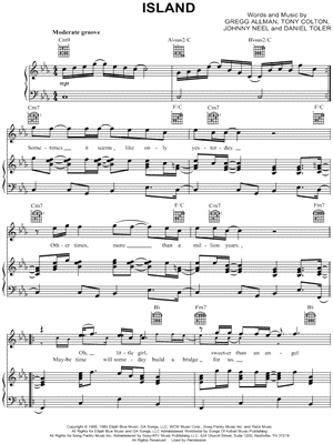Island by The Gregg Allman Band - Sheet Music