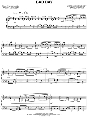 Bad Day by Arshia McQueen - Sheet Music