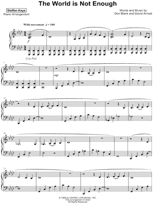 The World Is Not Enough by Steffan Kaye - Sheet Music