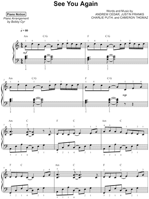 See You Again by Piano Notion - Sheet Music