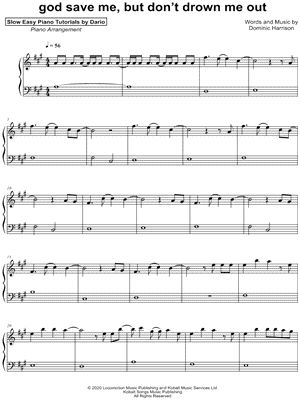 god save me, but don't drown me out [Slow Easy Piano Tutorial]