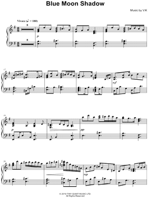 Blue Moon Shadow by V.K - Sheet Music