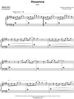 Hosanna by Betacustic - Sheet Music