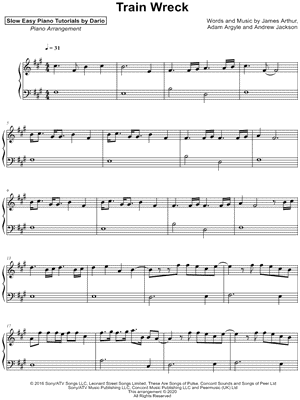 Train Wreck [Slow Easy Piano Tutorial]