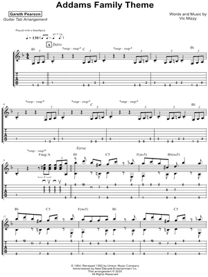 The Addams Family Theme by Gareth Pearson - Sheet Music