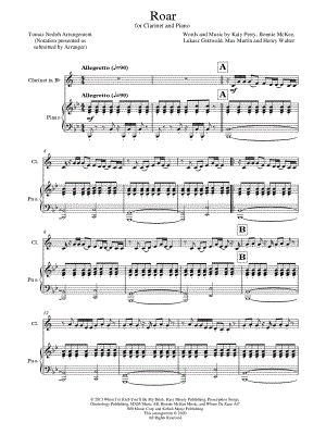 Roar - Clarinet & Piano