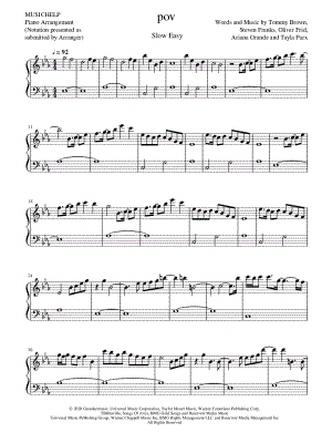 pov [slow easy] by MUSICHELP - Sheet Music