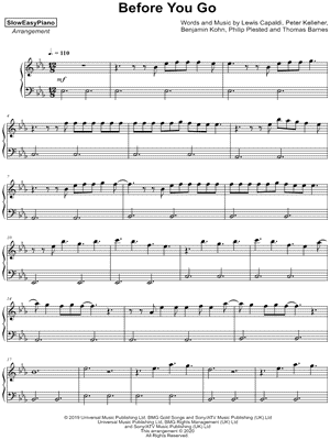 Before You Go by SlowEasyPiano - Sheet Music