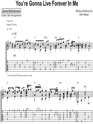 You're Gonna Live Forever in Me by James Bartholomew - Sheet Music