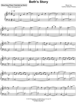 Beth's Story [Slow Easy Piano Tutorial]