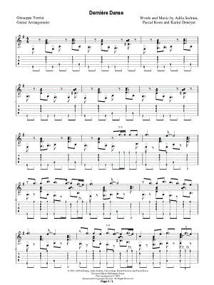 Derniere Danse by Giuseppe Torrisi - Sheet Music