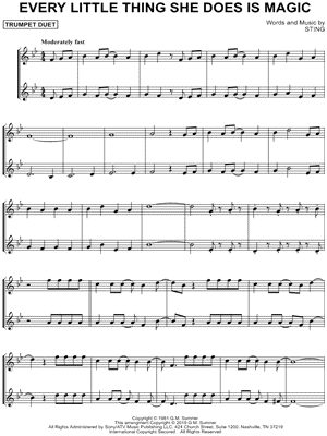 Every Little Thing She Does Is Magic - Trumpet Duet