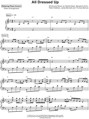 All Dressed Up by Relaxing Piano Covers - Sheet Music
