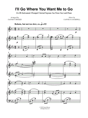 I'll Go Where You Want Me to Go - Bb Instrument & Piano