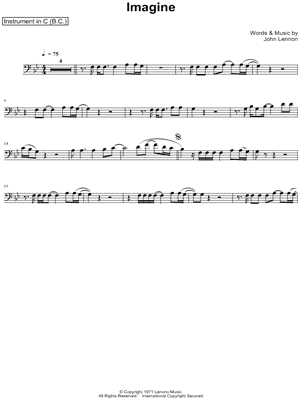 Imagine - Bass Clef Instrument by John Lennon - Sheet Music