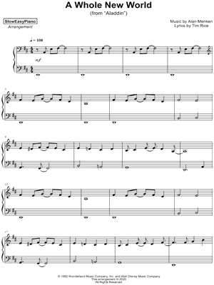 A Whole New World by SlowEasyPiano - Sheet Music