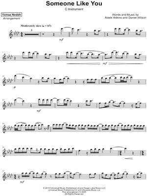 Someone Like You - C Instrument