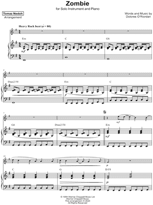 Zombie - Piano Accompaniment