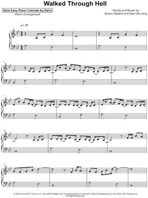 Walked Through Hell [Slow Easy Piano Tutorial]