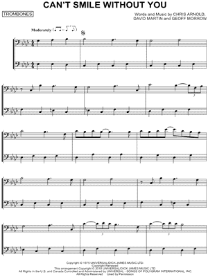 Can't Smile Without You - Trombone Duet