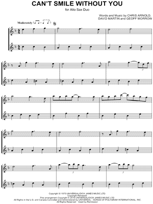 Can't Smile Without You - Alto Saxophone Duet