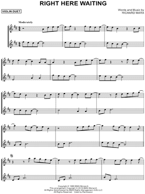 Right Here Waiting - Violin Duet