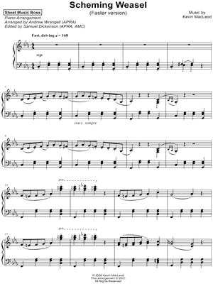 Scheming Weasel [faster version] by Sheet Music Boss - Sheet Music