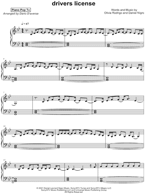 drivers license by Dario D'aversa - Sheet Music