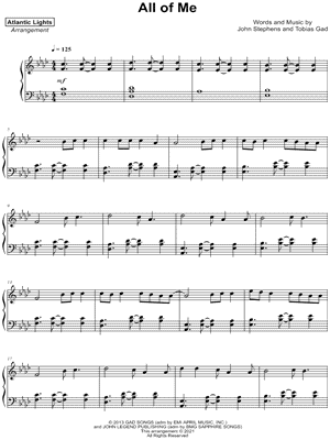 All of Me by Atlantic Lights - Sheet Music