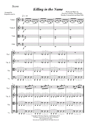 Killing in the Name by Bojana Jovanovic - Sheet Music