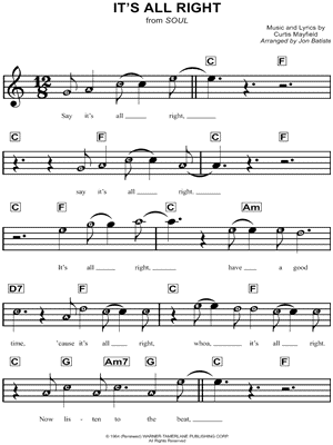 It's All Right from Soul - Sheet Music