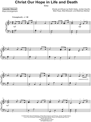 Christ Our Hope in Life and Death [Easy] by Jennifer Eklund - Sheet Music