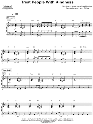 Treat People with Kindness by HDpiano - Sheet Music