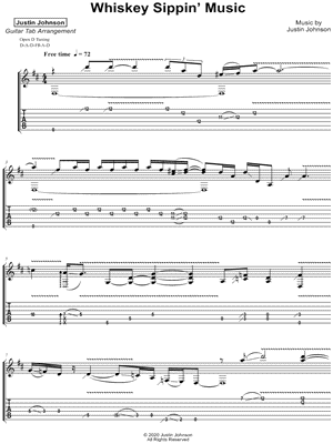 Whiskey Sippin' Music by Justin Johnson - Sheet Music