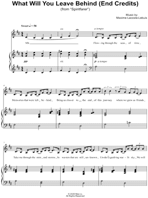 What Will You Leave Behind (End Titles) from Spiritfarer - Sheet Music