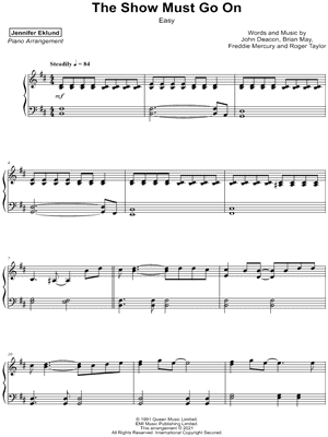 The Show Must Go On [easy] by Jennifer Eklund - Sheet Music