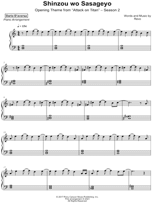 Shinzou wo Sasageyo by Dario D'aversa - Sheet Music