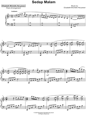 Sedap Malam by Elizabeth Michelle Heryawan - Sheet Music