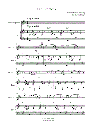 La Cucaracha - Alto Saxophone & Piano