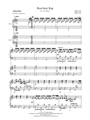 Root Beer Rag - Accordion Duet by Popaccordion - Sheet Music